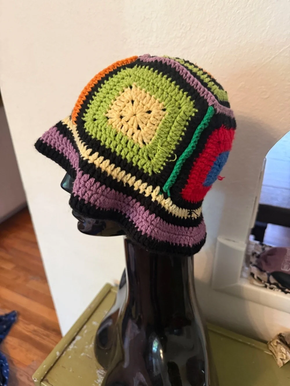 Granny Square Crochet Bucket Hat
